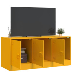 Meuble TV jaune moutarde 99x39x44 cm acier