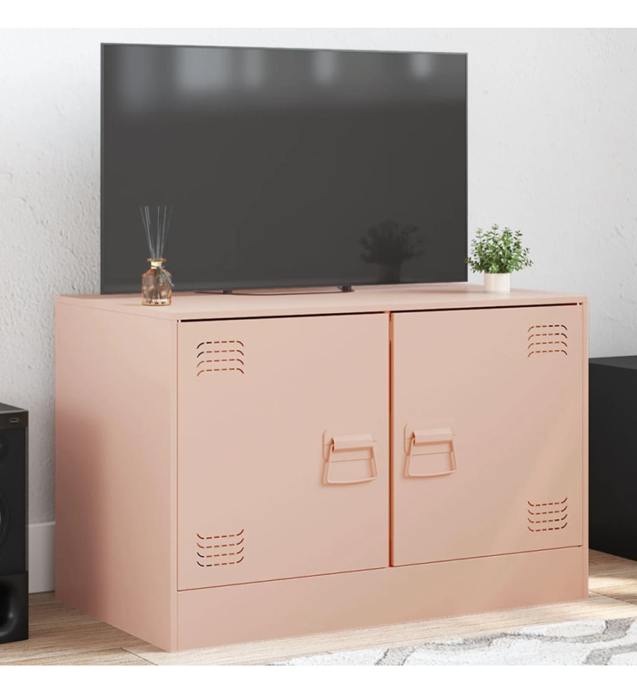 Meuble TV rose 67x39x44 cm acier