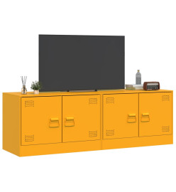 Meubles TV 2 pcs jaune moutarde 67x39x44 cm acier