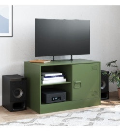 Meuble TV vert olive 67x39x44 cm acier