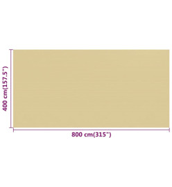 Tapis de tente beige 400x800 cm PEHD