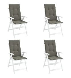 Coussins de chaise à dossier haut lot de 4 gris foncé mélangé