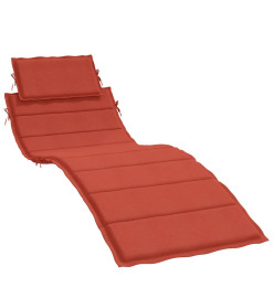 Coussin de chaise longue rouge mélangé 186x58x3 cm tissu