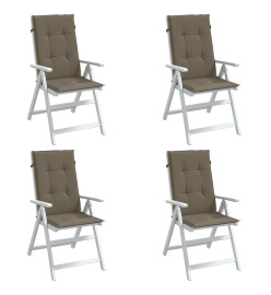 Coussins de chaise à dossier haut lot de 4 taupe mélangé tissu