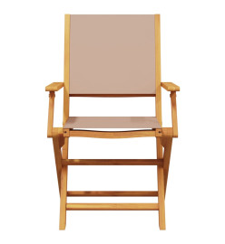 Ensemble à manger de jardin 5 pcs taupe tissu et bois massif