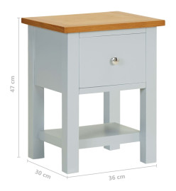 Table de chevet 36x30x47 cm Bois de chêne massif