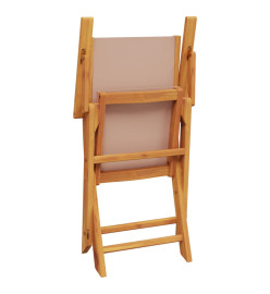 Ensemble à manger de jardin 5 pcs taupe tissu et bois massif