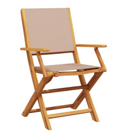 Ensemble à manger de jardin 5 pcs taupe tissu et bois massif