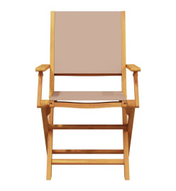 Ensemble à manger de jardin 5 pcs taupe tissu et bois massif