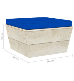 Repose-pied palette de jardin avec coussin Épicéa imprégné