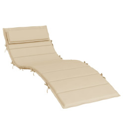 Coussin de chaise longue beige 180x60x3 cm tissu oxford