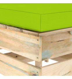 Pouf sectionnel avec coussin Bois imprégné de vert