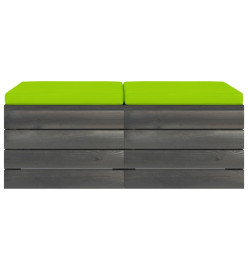 Repose-pieds palette de jardin 2 pcs avec coussins Bois de pin