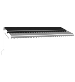 Auvent manuel rétractable avec LED 500x350 cm Anthracite