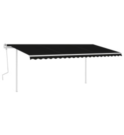 Auvent manuel rétractable avec LED 5x3,5 m Anthracite