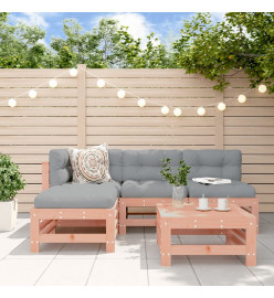 Salon de jardin 5 pcs avec coussins bois massif douglas