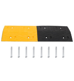 Ralentisseurs 5 pcs Jaune et noir 97x32,5x4 cm Caoutchouc