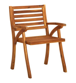 Chaises à dîner de jardin avec coussins 2 pcs Acacia massif