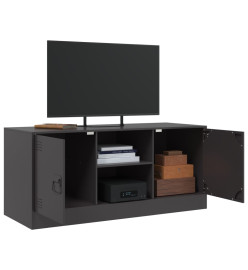 Meuble TV noir 99x39x44 cm acier