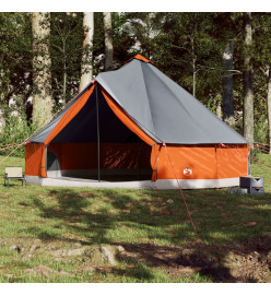 Tente familiale tipi 12 personnes gris et orange imperméable