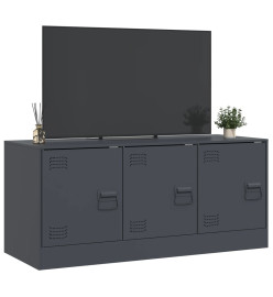 Meuble TV anthracite 99x39x44 cm acier