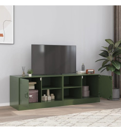 Meubles TV 2 pcs vert olive 67x39x44 cm acier