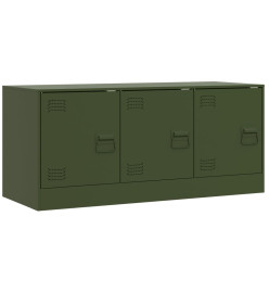 Meuble TV vert olive 99x39x44 cm acier