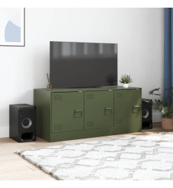 Meuble TV vert olive 99x39x44 cm acier