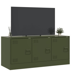 Meuble TV vert olive 99x39x44 cm acier