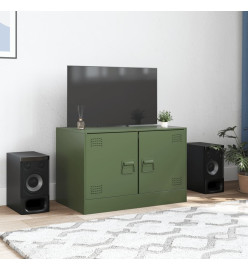 Meuble TV vert olive 67x39x44 cm acier