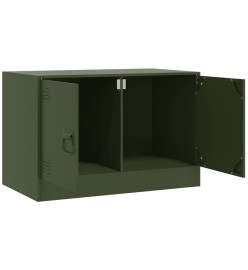 Meuble TV vert olive 67x39x44 cm acier