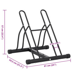 Support de vélo au sol autoportant pour 2 vélos acier