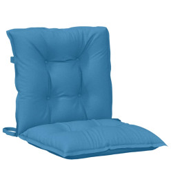 Coussins de chaise à dossier bas lot de 6 bleu mélangé tissu