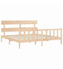 Cadre de lit avec tête de lit 200x200 cm bois massif