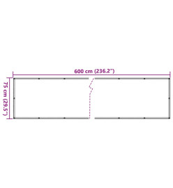 Écran d'intimité de jardin aspect de plante vert 600x75 cm PVC