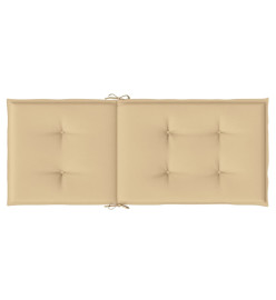 Coussins de chaise à dossier haut lot de 4 beige mélangé tissu