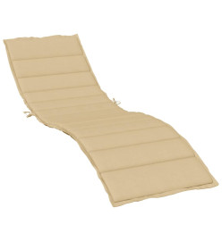 Coussin de chaise longue beige mélangé 200x60x4 cm tissu