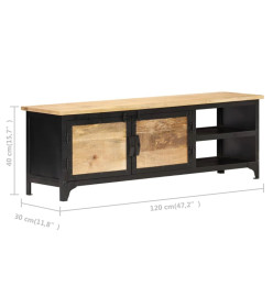 Meuble TV 120x30x40 cm Bois massif de manguier