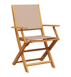 Ensemble de bistro 3 pcs taupe tissu et bois massif