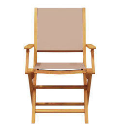Ensemble de bistro 3 pcs taupe tissu et bois massif