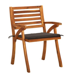 Chaises de jardin avec coussins 4 pcs Bois de teck solide