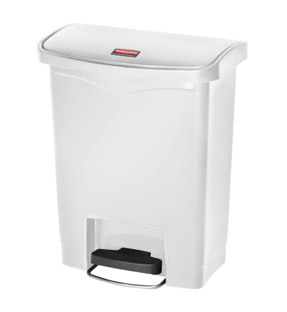 Rubbermaid Poubelle à pédale Slim Jim 30 L Blanc