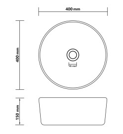 Lavabo rond de luxe Bleu clair mat 40x15 cm Céramique