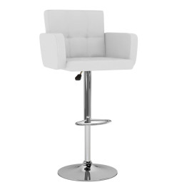 Tabourets de bar lot de 2 blanc similicuir