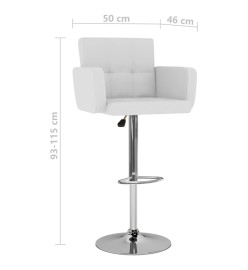 Tabourets de bar lot de 2 blanc similicuir