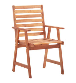 Chaises à dîner d'extérieur 3 pcs avec coussins Acacia massif