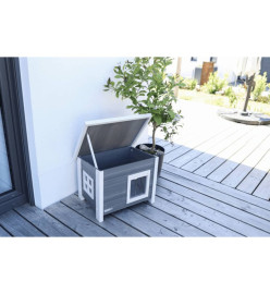 Kerbl Maison pour chats Eli 57 x 45 x 43 cm Gris et blanc