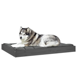 Lit pour chien Gris 101,5x74x9 cm Bois de pin solide