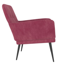 Fauteuil Rouge bordeaux 62x79x79 cm Velours