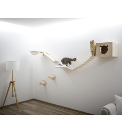 Kerbl Mur d'escalade pour chats Andes 52x40x32 cm Naturel et blanc